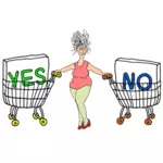 Woman with shopping carts